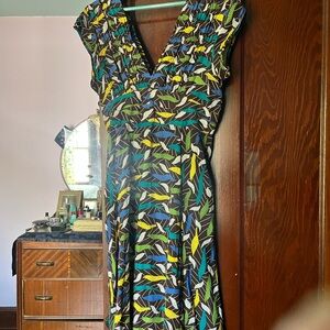Trashy Diva Yellow and Blue Fit and Flare Maxi Dress